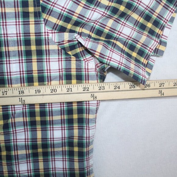 Cremieux Men Red Blue Plaid Button Down Shirt Short Sleeve Casual Size Large - Picture 5 of 7